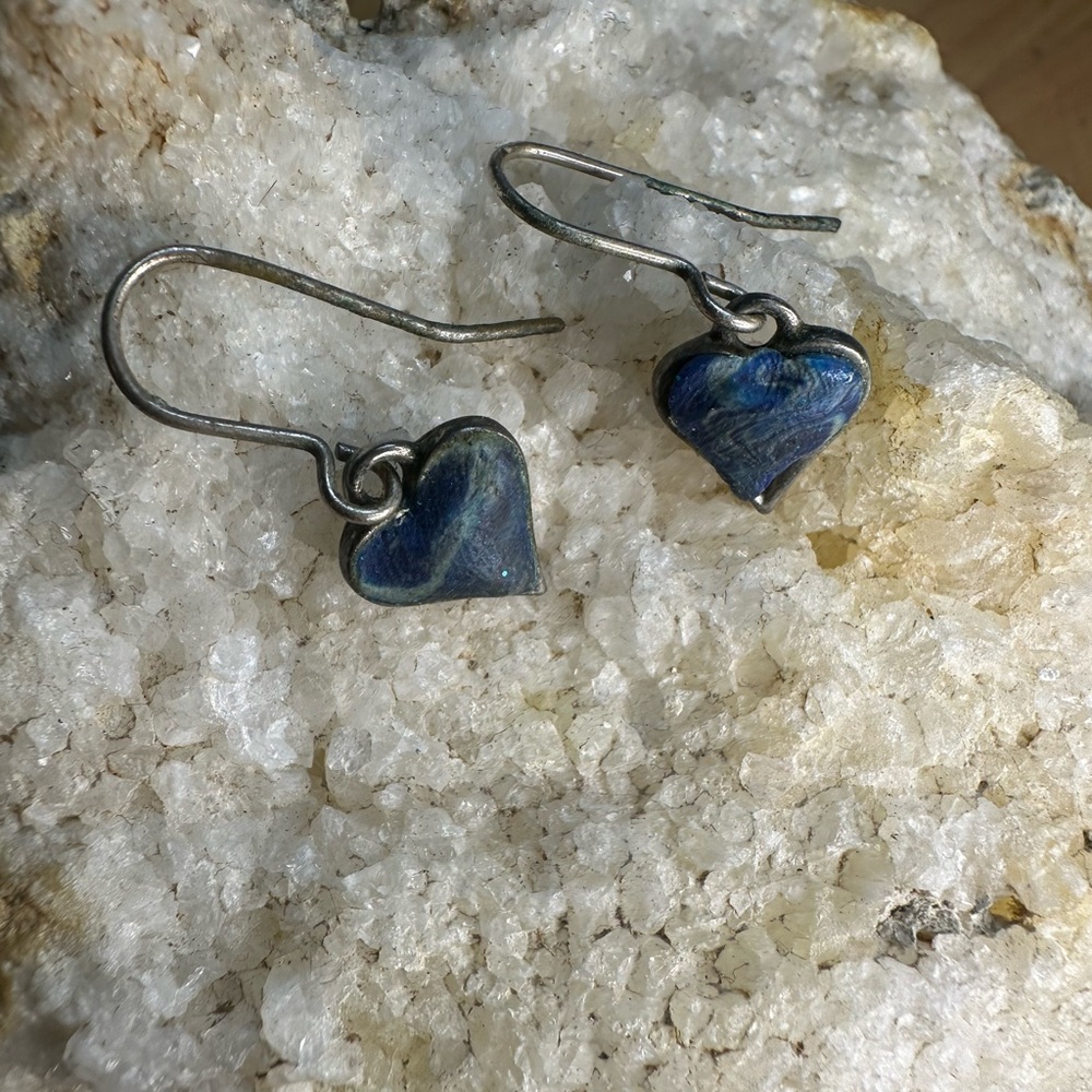 Lapis Heart Earrings